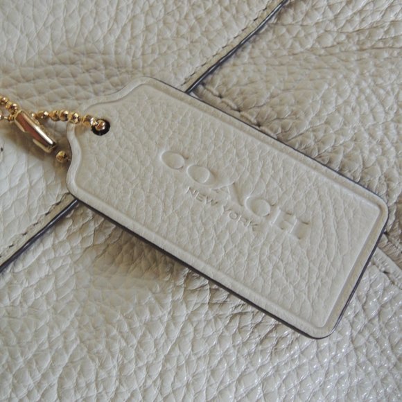 Coach Chalk White Pebbled Leather Lenox Satchel F59325 - Pristine - Picture 8 of 15